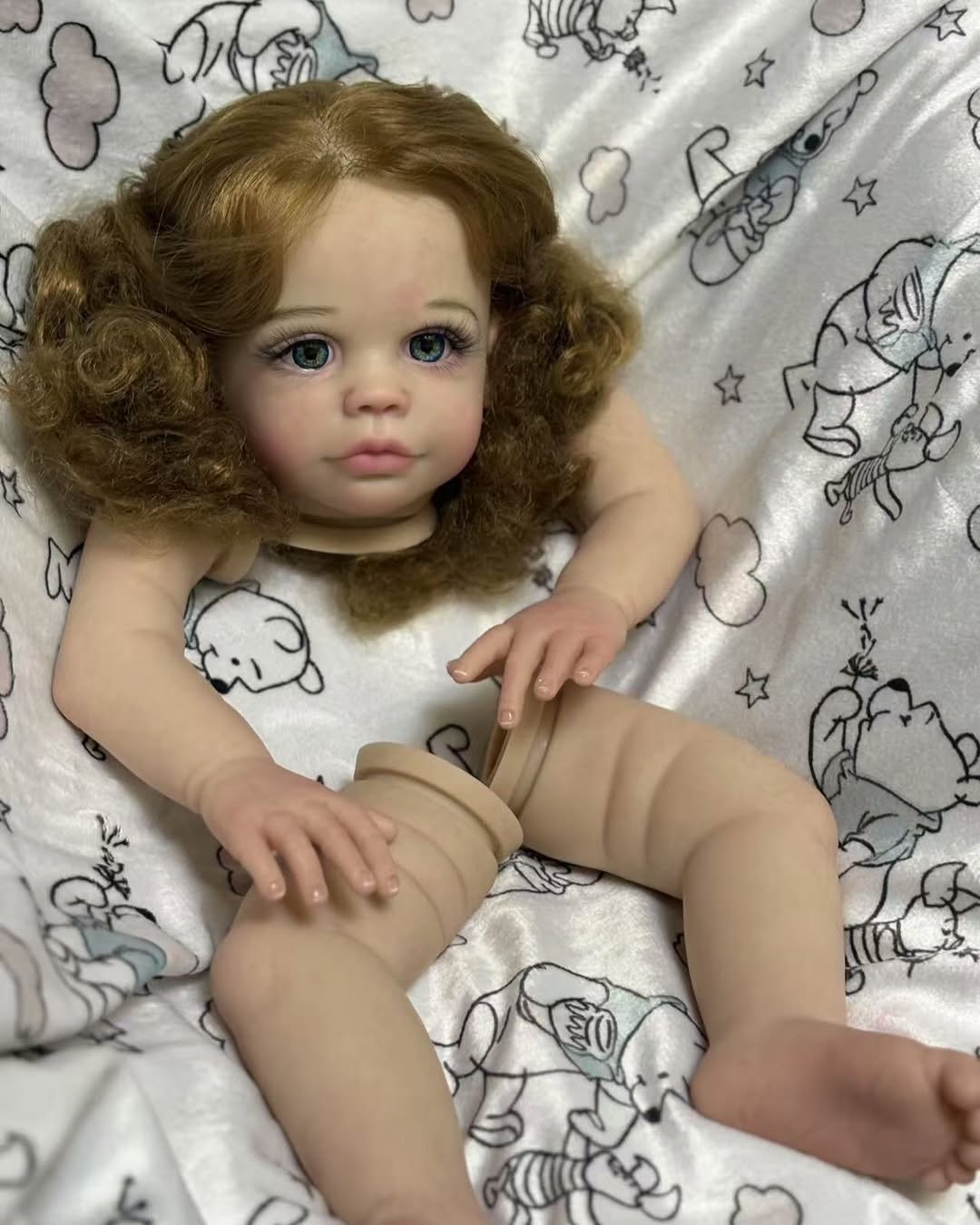 Custom Made Reborn Baby Maxi With Hand-Rooted Hair Painted Kit With Cloth Body Artist Genesis Painted