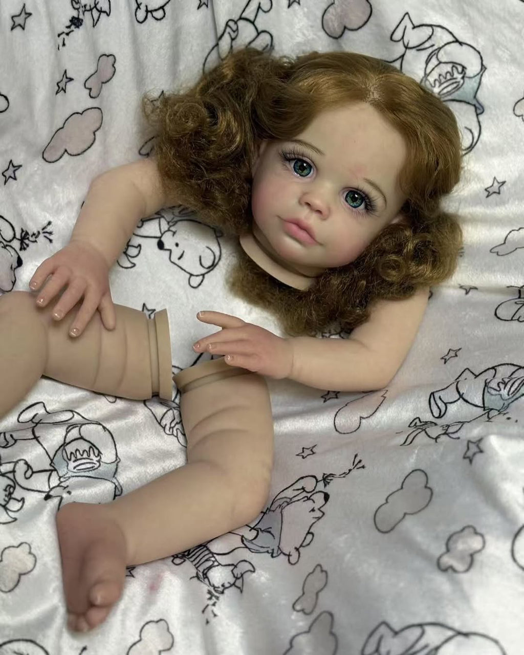 Custom Made Reborn Baby Maxi With Hand-Rooted Hair Painted Kit With Cloth Body Artist Genesis Painted