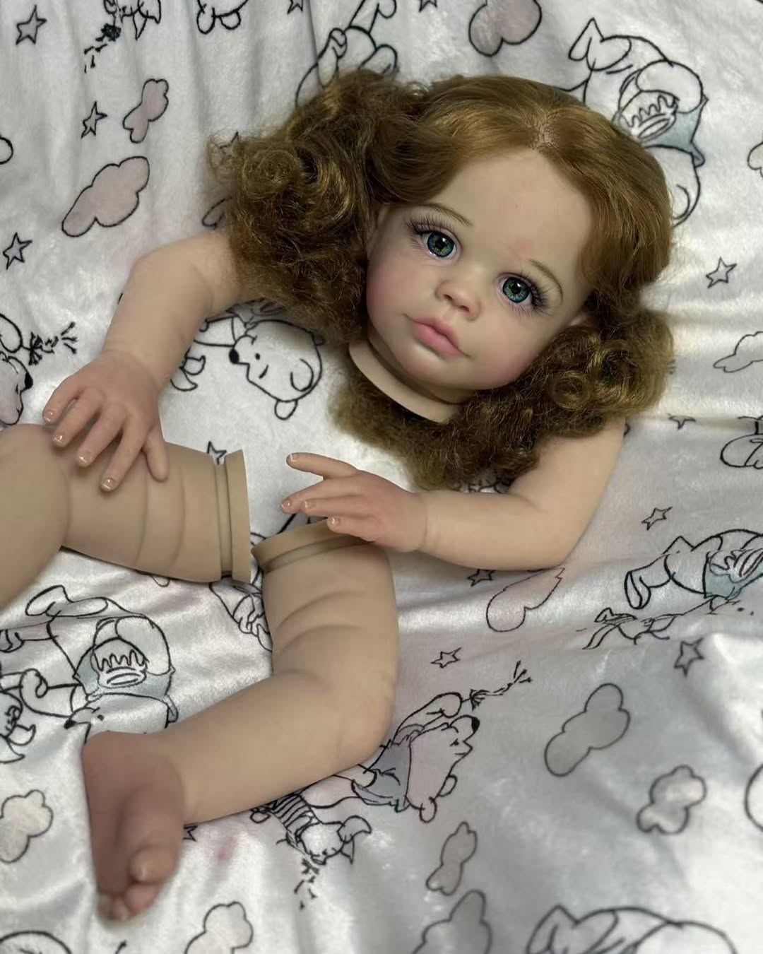 Custom Made Reborn Baby Maxi With Hand-Rooted Hair Painted Kit With Cloth Body Artist Genesis Painted