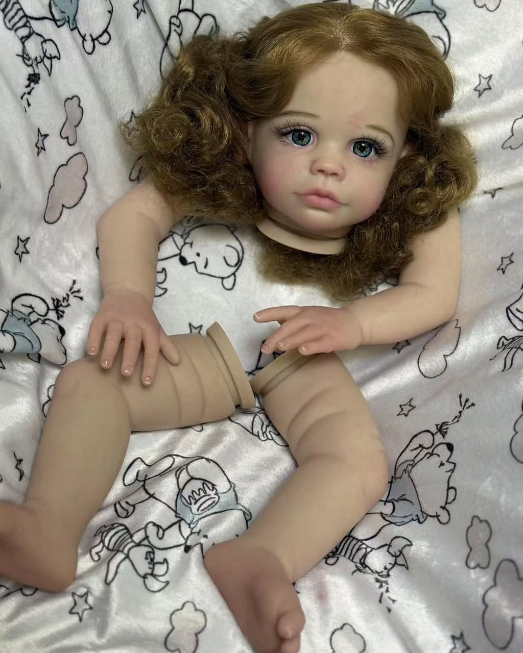 Custom Made Reborn Baby Maxi With Hand-Rooted Hair Painted Kit With Cloth Body Artist Genesis Painted