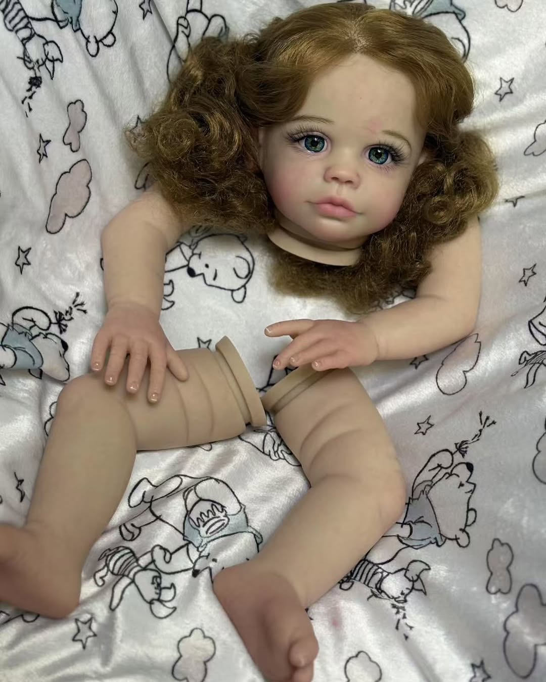 Custom Made Reborn Baby Maxi With Hand-Rooted Hair Painted Kit With Cloth Body Artist Genesis Painted