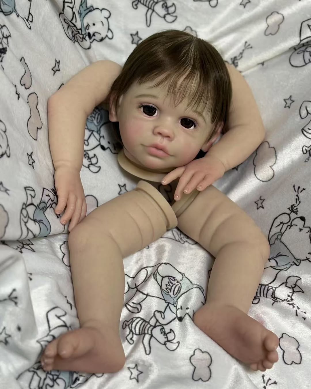 Custom Made Reborn Baby Maxi With Hand-Rooted Hair Painted Kit With Cloth Body Artist Genesis Painted