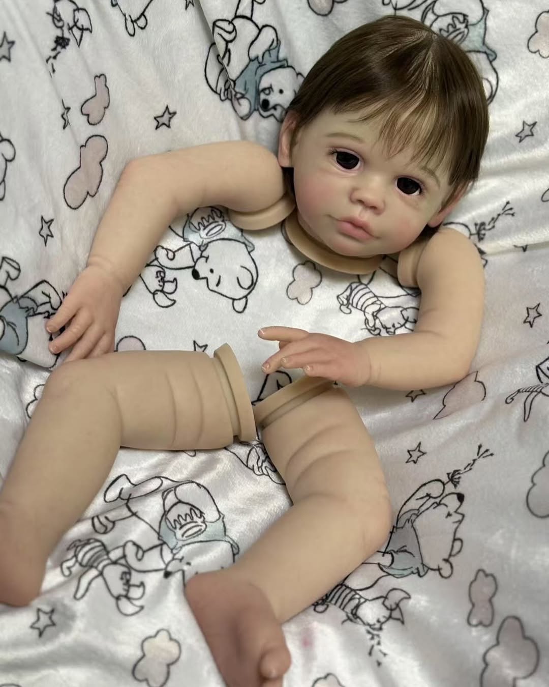 Custom Made Reborn Baby Maxi With Hand-Rooted Hair Painted Kit With Cloth Body Artist Genesis Painted