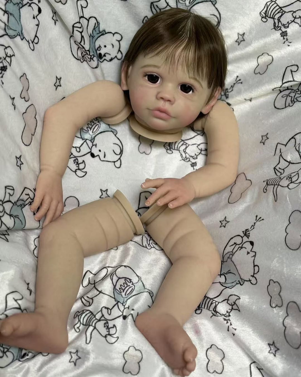 Custom Made Reborn Baby Maxi With Hand-Rooted Hair Painted Kit With Cloth Body Artist Genesis Painted