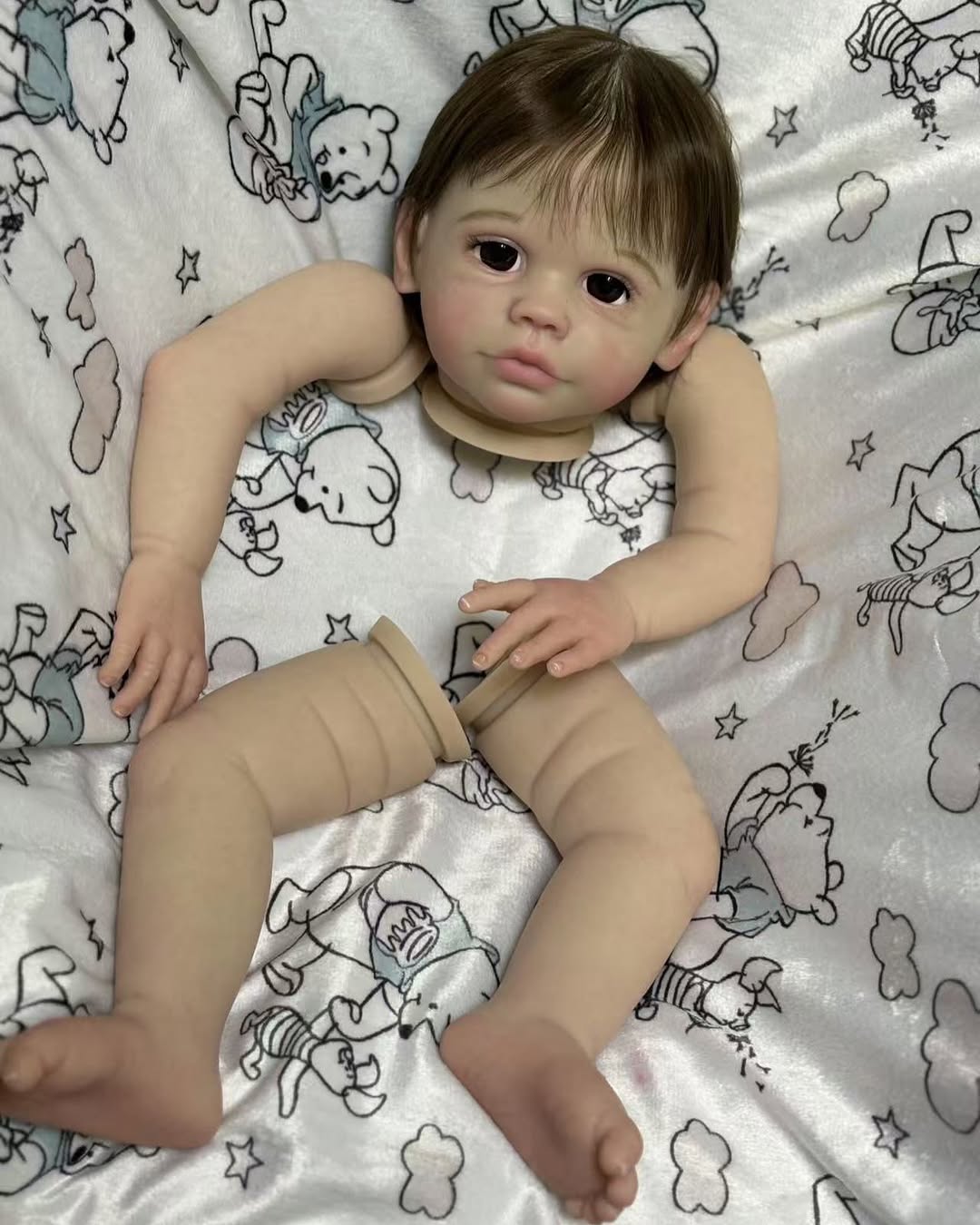 Custom Made Reborn Baby Maxi With Hand-Rooted Hair Painted Kit With Cloth Body Artist Genesis Painted