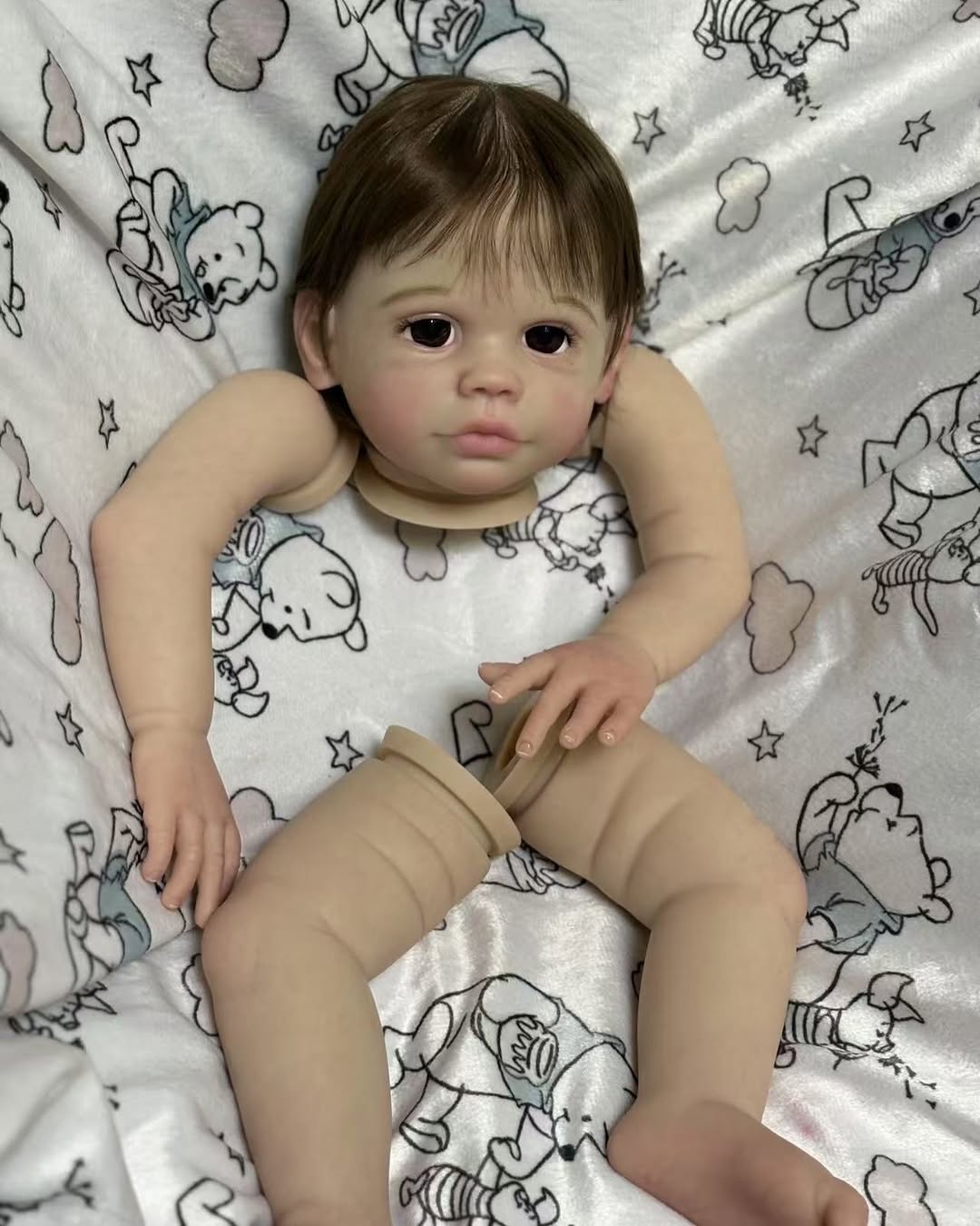Custom Made Reborn Baby Maxi With Hand-Rooted Hair Painted Kit With Cloth Body Artist Genesis Painted