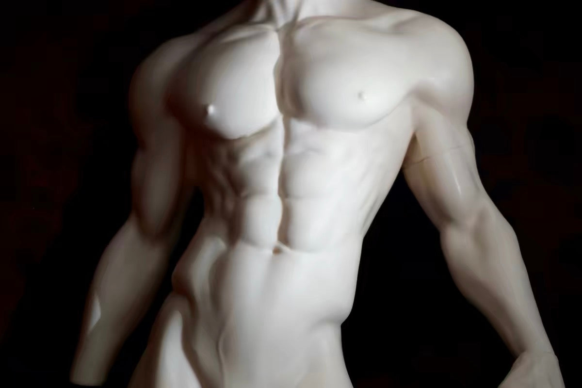 Custom Made 1/3 Scale Muscular Male BJD Torso Stand - 3 Points SD Doll Strong Man Body Bust Display Stand for Head Sculpt & Art Display