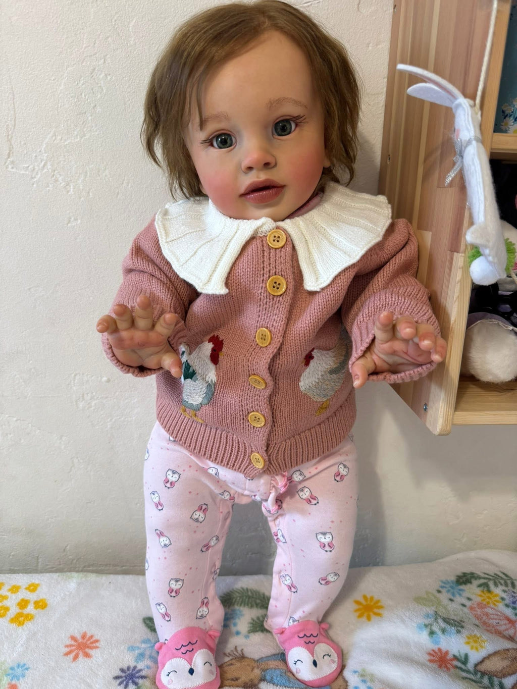 Artist Custom Made Reborn Baby Pippa Standing Girl 26in Girl Toddler Hand-Rooted Hair Toys Gift-