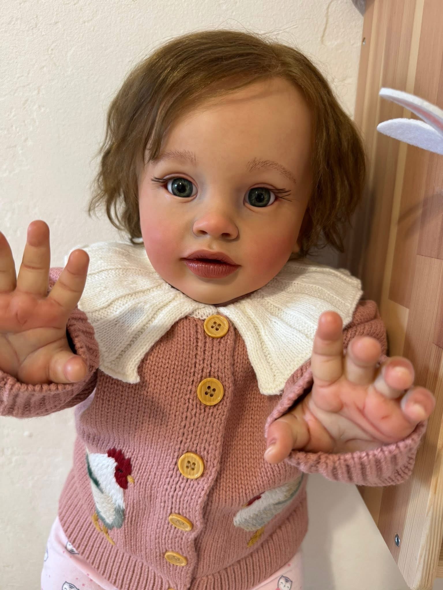 Artist Custom Made Reborn Baby Pippa Standing Girl 26in Girl Toddler Hand-Rooted Hair Toys Gift-