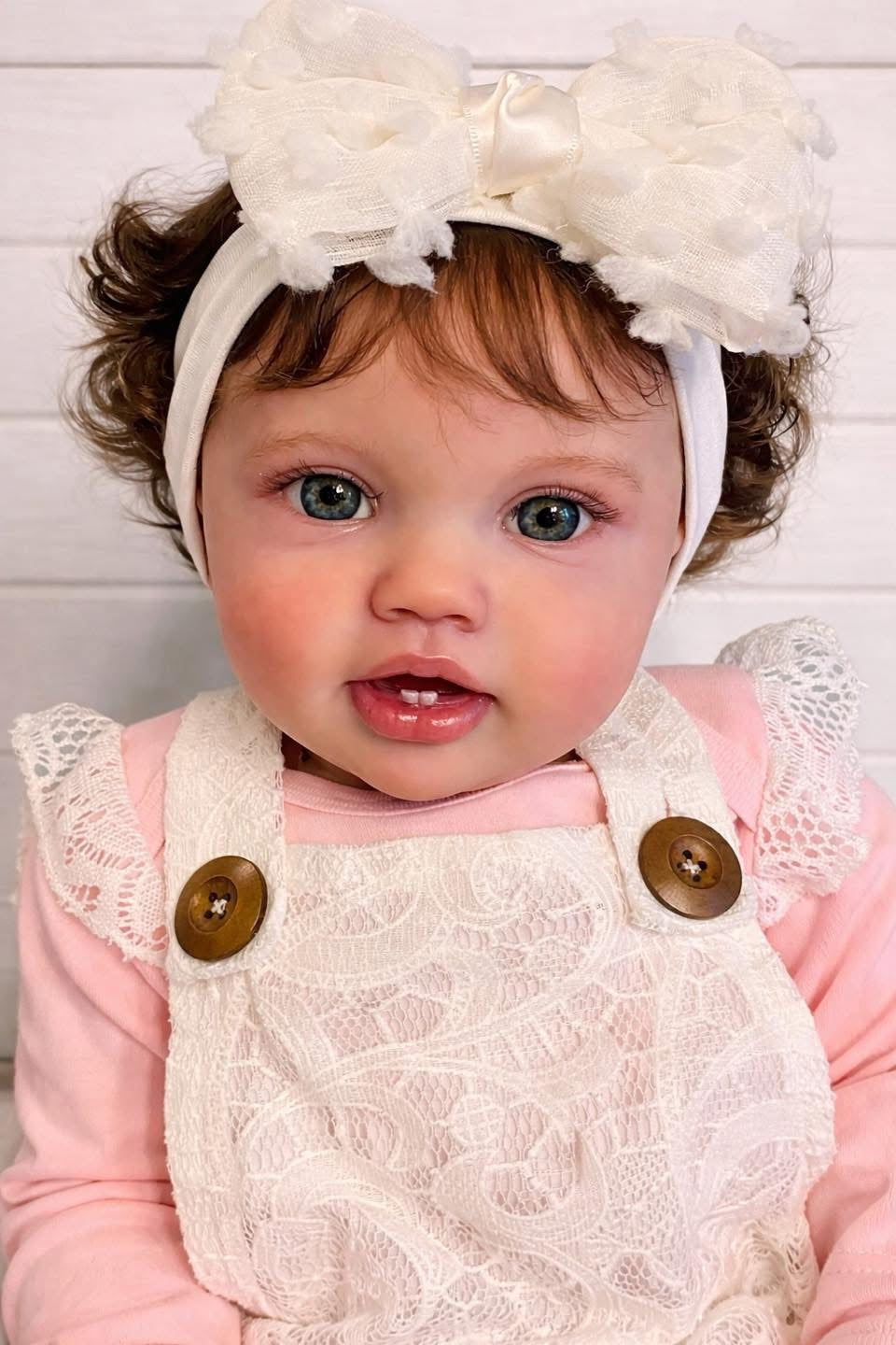 Custom Made 24inch Handmade Brown Hair Real Toddler Girl Reborn Baby Doll Lottie Finished Doll