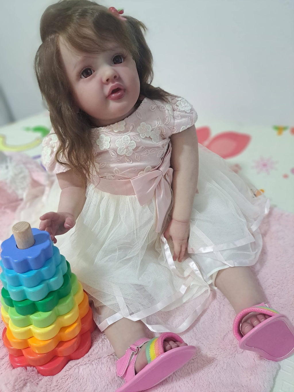 Handmade Custom Made Realistic Reborn Baby Doll Betty - 28inch Lifelike Silicone Baby with Hand-Rooted Hair