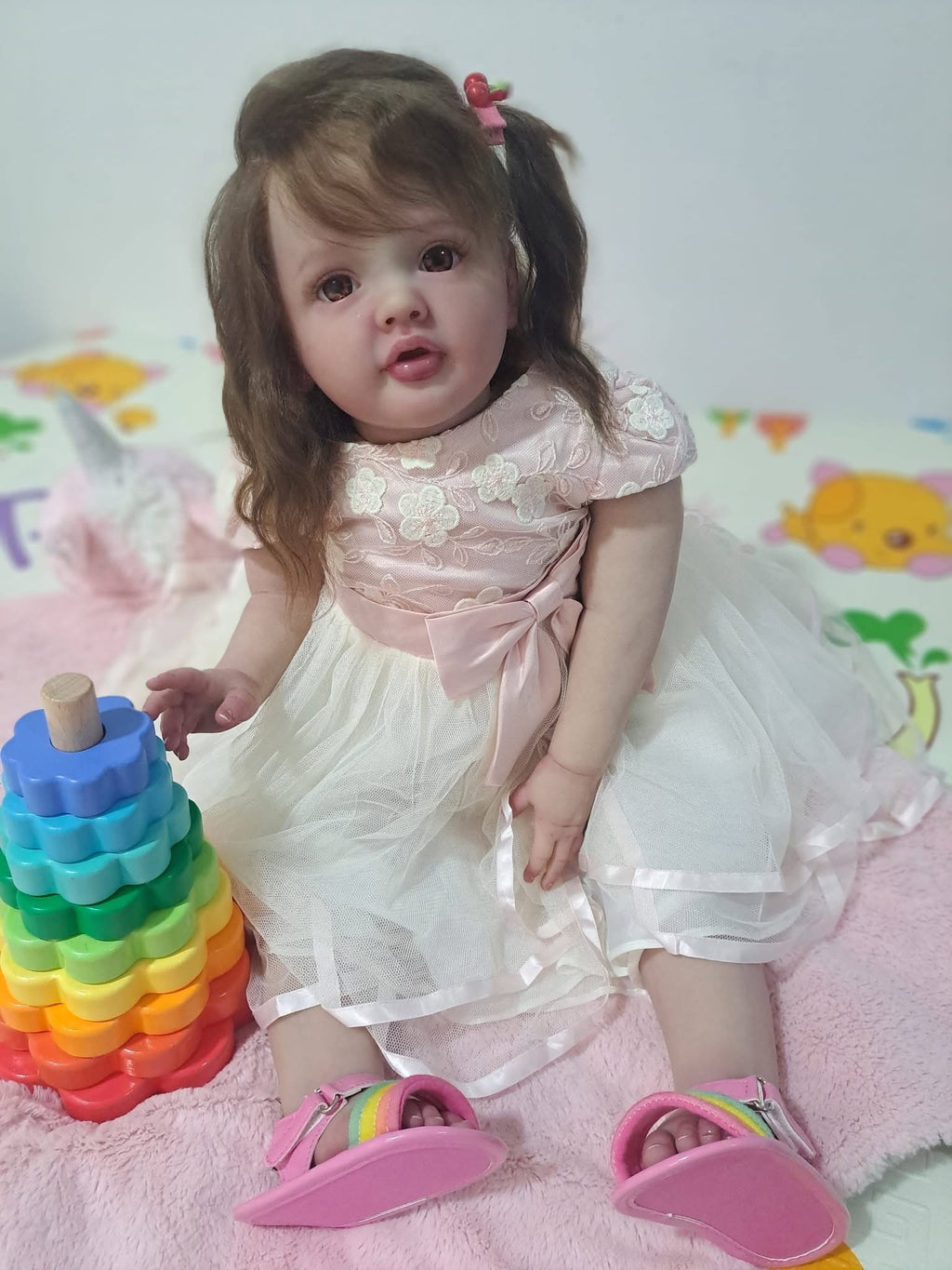 Handmade Custom Made Realistic Reborn Baby Doll Betty - 28inch Lifelike Silicone Baby with Hand-Rooted Hair