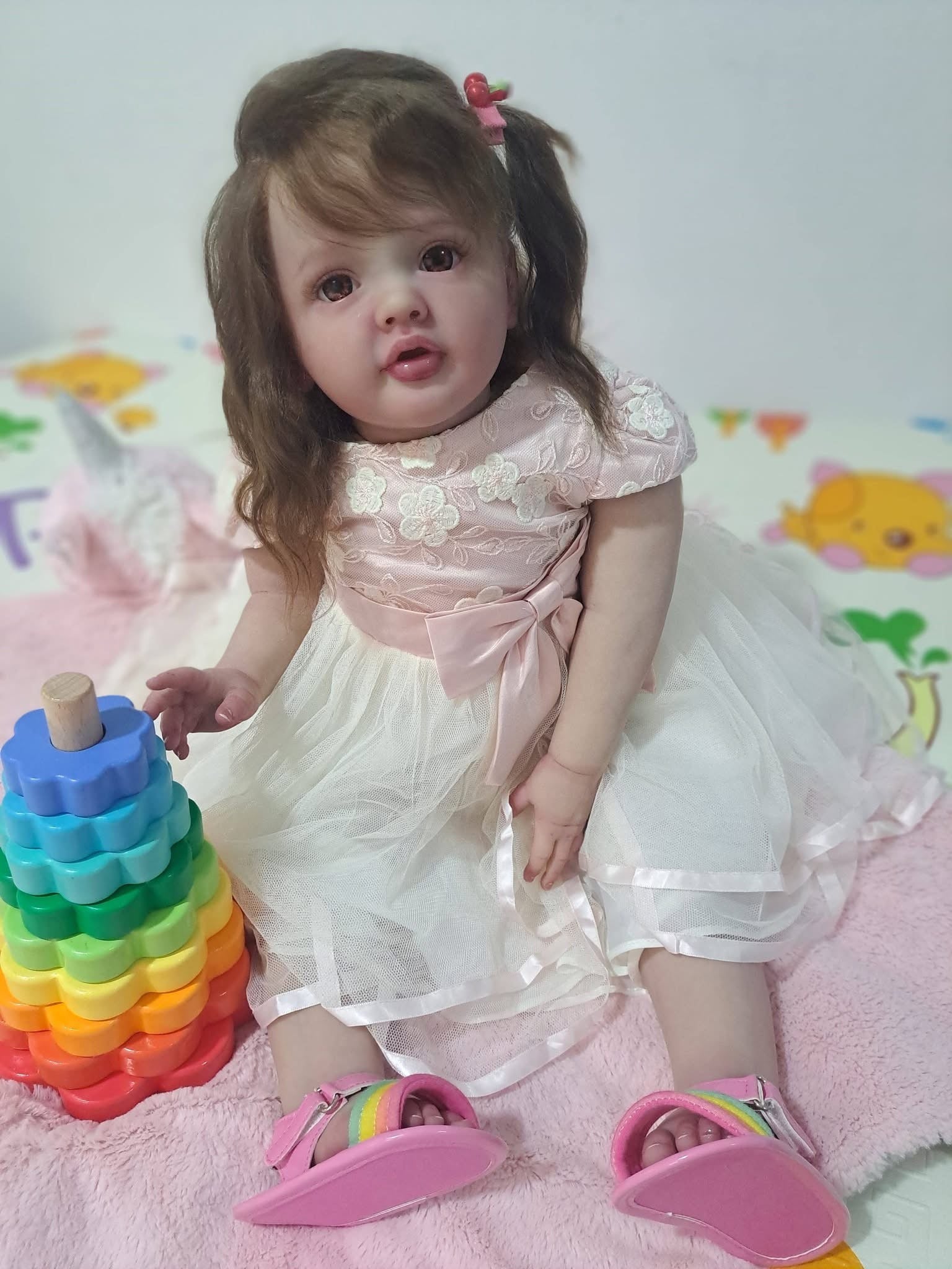 Handmade Custom Made Realistic Reborn Baby Doll Betty - 28inch Lifelike Silicone Baby with Hand-Rooted Hair