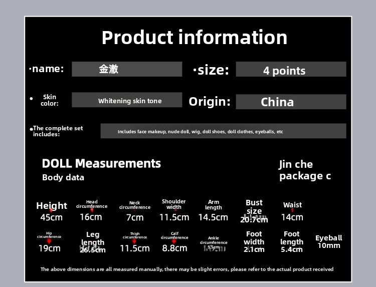 Boneca BJD 1/4 Shugafairy Jin Ji | Boneca Teen Articulada de Resina Personalizada Feita à Mão, Período de Criação de 7 Dias