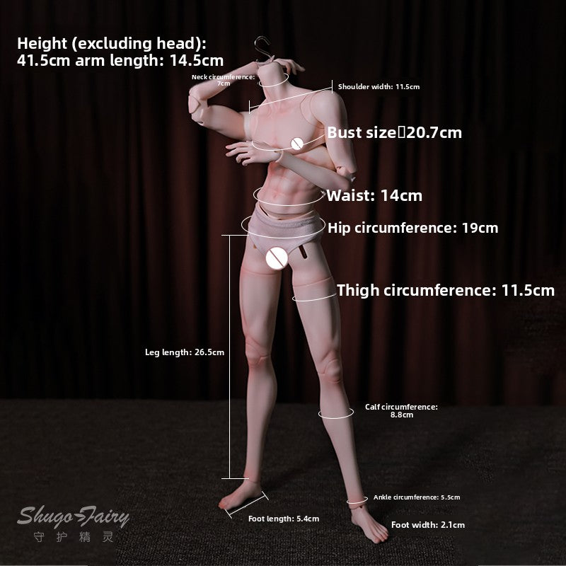 1/4 Scale Xue Er II Male BJD Body | Articulated Resin Muscle Teen Doll (With Hands)