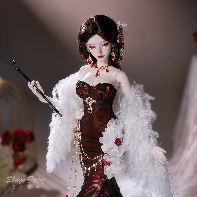 Official 1/4 BJD Doll Delphine - Mermaid Tail Evening Gown & Handmade Ball-Jointed Doll