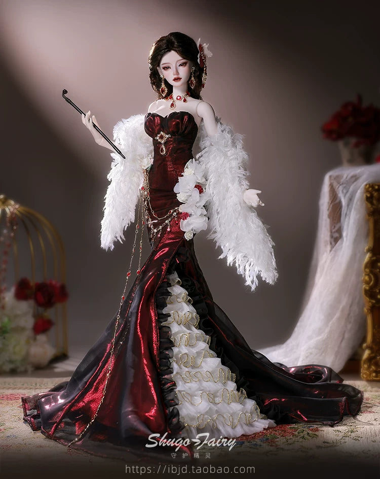 Official 1/4 BJD Doll Delphine - Mermaid Tail Evening Gown & Handmade Ball-Jointed Doll