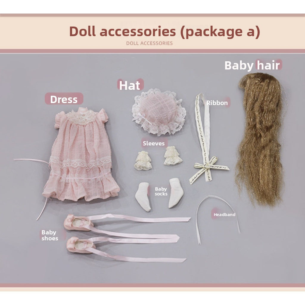 Full Set 1/6 BJD Doll Joint Resin Facial Makeup Bare Retro Cute Style Girl Gifts