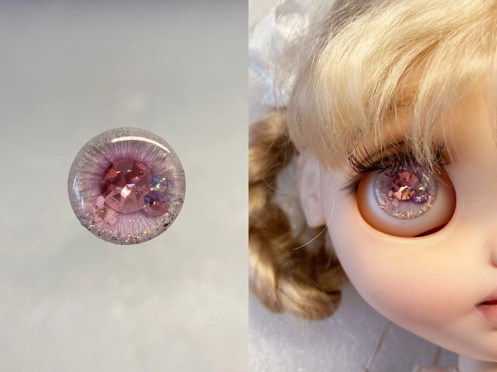 Blythe Doll Eye Chips | Sparkling Gemstone Design "Flower Ash" - Regular & Magnetic Options
