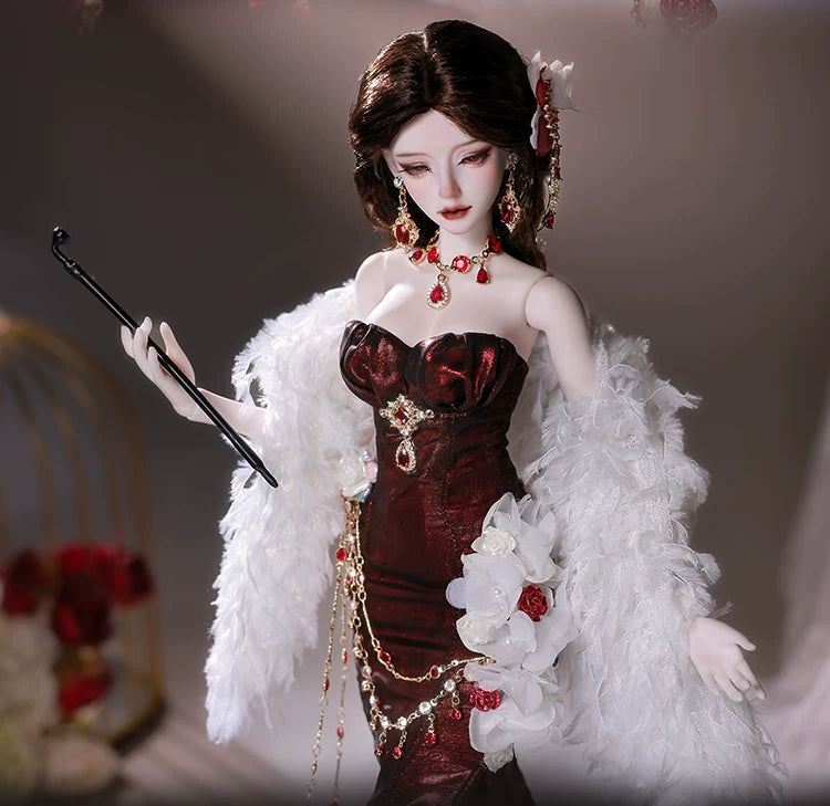 Official 1/4 BJD Doll Delphine - Mermaid Tail Evening Gown & Handmade Ball-Jointed Doll