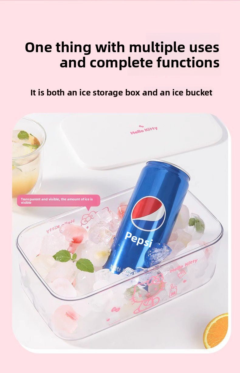 Vesta Hello Kitty Silicone Ice Cube Tray Set - Easy Release Mold with Storage Bin & Lid