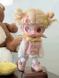 Gingerbread Man 1/8 Doll Outfit | Winter Pink Cotton Suit with Double Ponytail Wig & Star Hair Clips