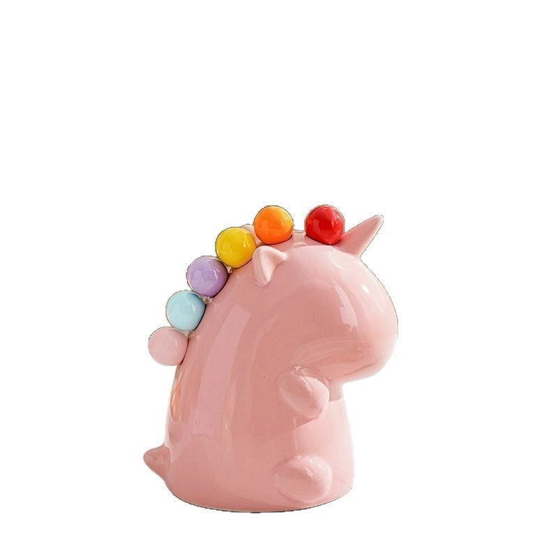 Vesta Unicorn Fruit Fork Set - 410 Stainless Steel with Cute Ceramic Storage Holder