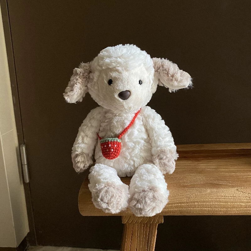 Cute Rainbow Party Sheep Plush | Soft Stuffed Animal with Handmade Rainbow Hat | 19cm & 35cm Sizes