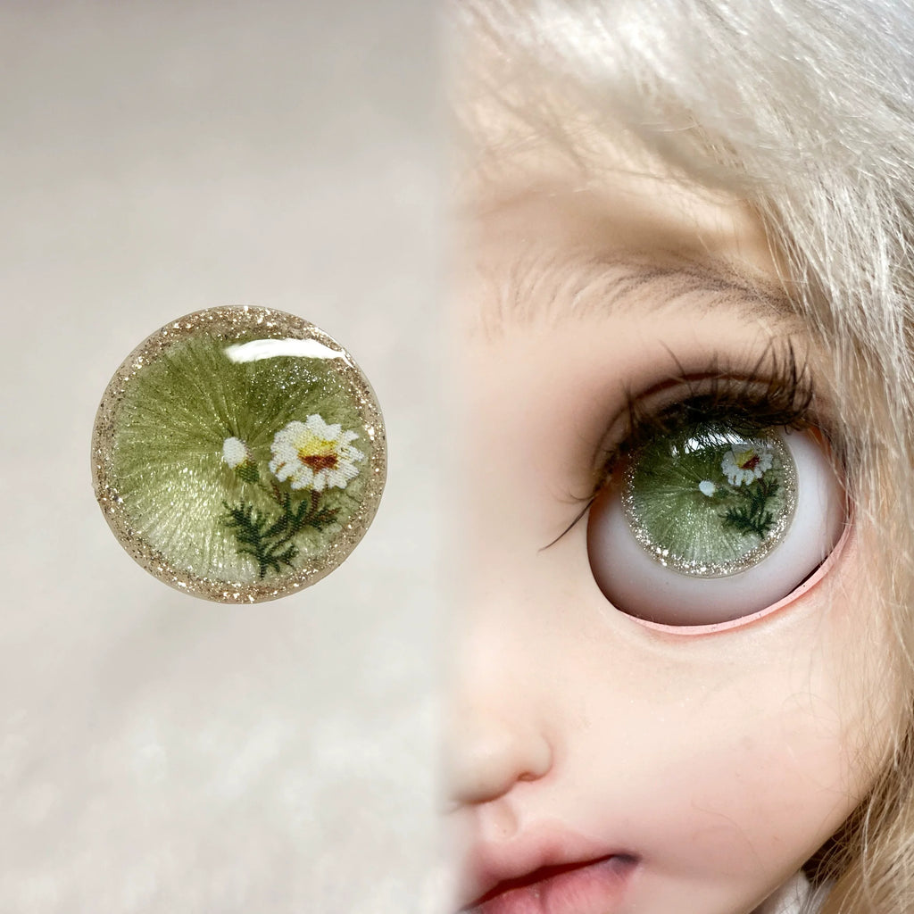 Handmade Realistic BJD Resin Eyes | Soft Ceramic Texture Green 10mm-16mm for Dolls