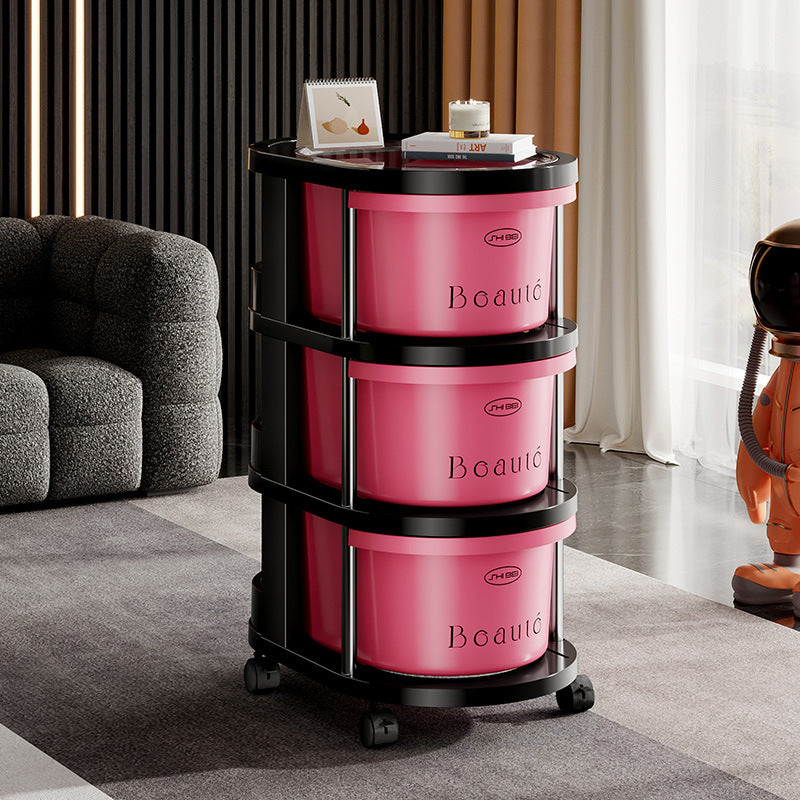 Vesta Rotating Rolling Storage Cart - Mobile Multi-Tier Organizer for Kitchen, Bedroom & Bathroom