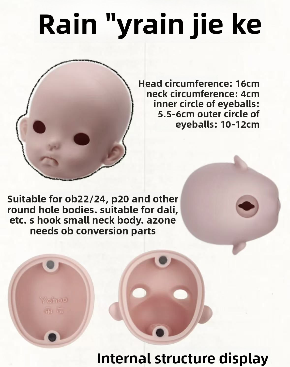 Original 1/6 BJD Doll Rain Resin Joint Bare Doll without makeup blank kit