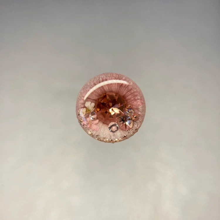 Blythe Eye Chips "Summer Bloom" with Rhinestones – Handmade Custom Doll Eyes