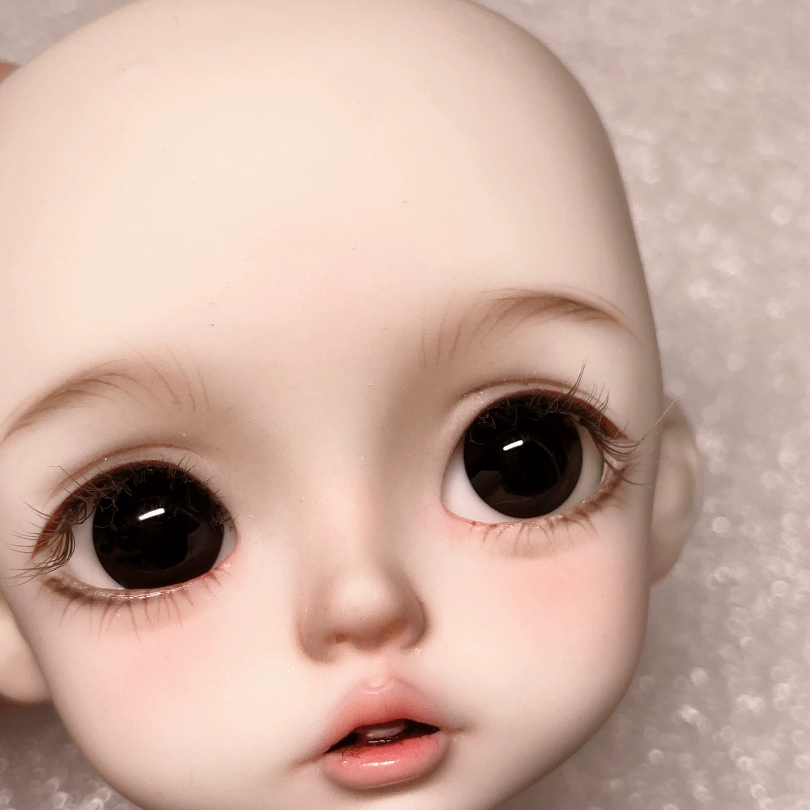 Realistic BJD Glass Eyes | Black Pearl with Stem 8mm-20mm for Dolls