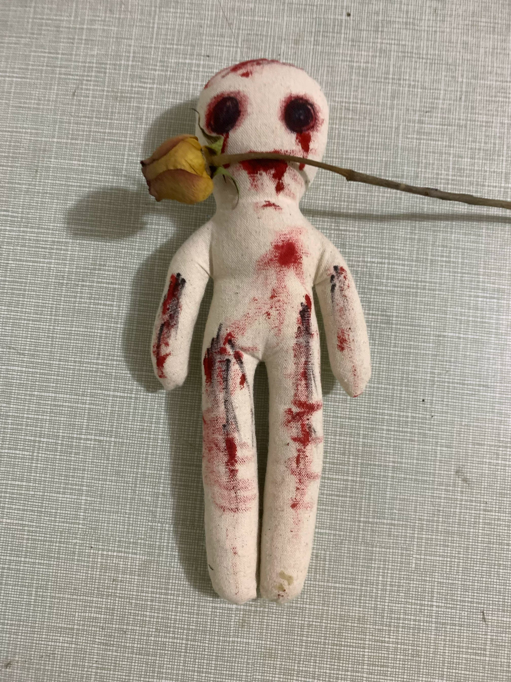 Creepy Voodoo Doll - Handmade Horror Plush for Cosplay & Escape Room Props