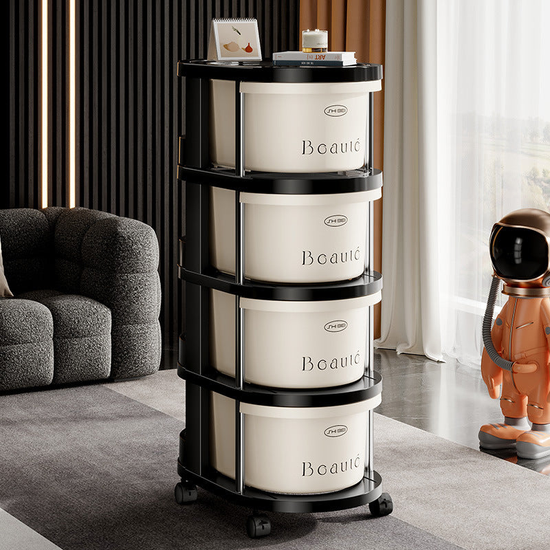 Vesta Rotating Rolling Storage Cart - Mobile Multi-Tier Organizer for Kitchen, Bedroom & Bathroom