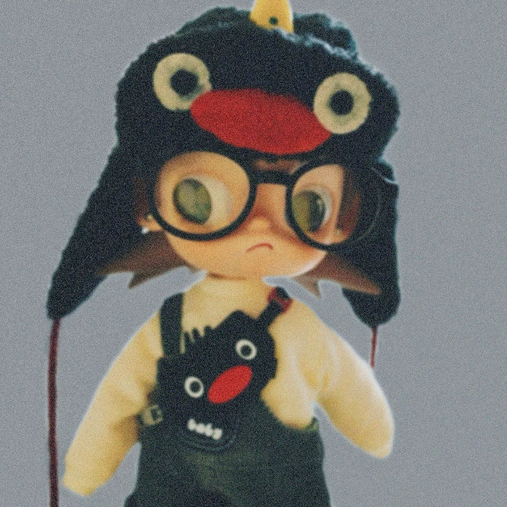 1/8 Scale Doll Outfit - Penguin Hat Set with Overalls & Glasses
