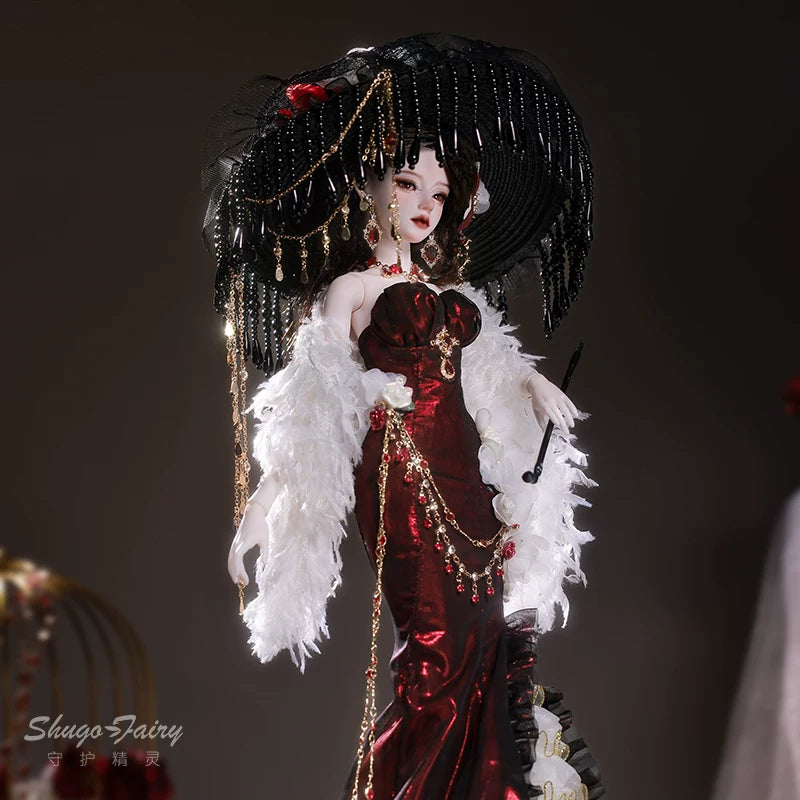 Official 1/4 BJD Doll Delphine - Mermaid Tail Evening Gown & Handmade Ball-Jointed Doll