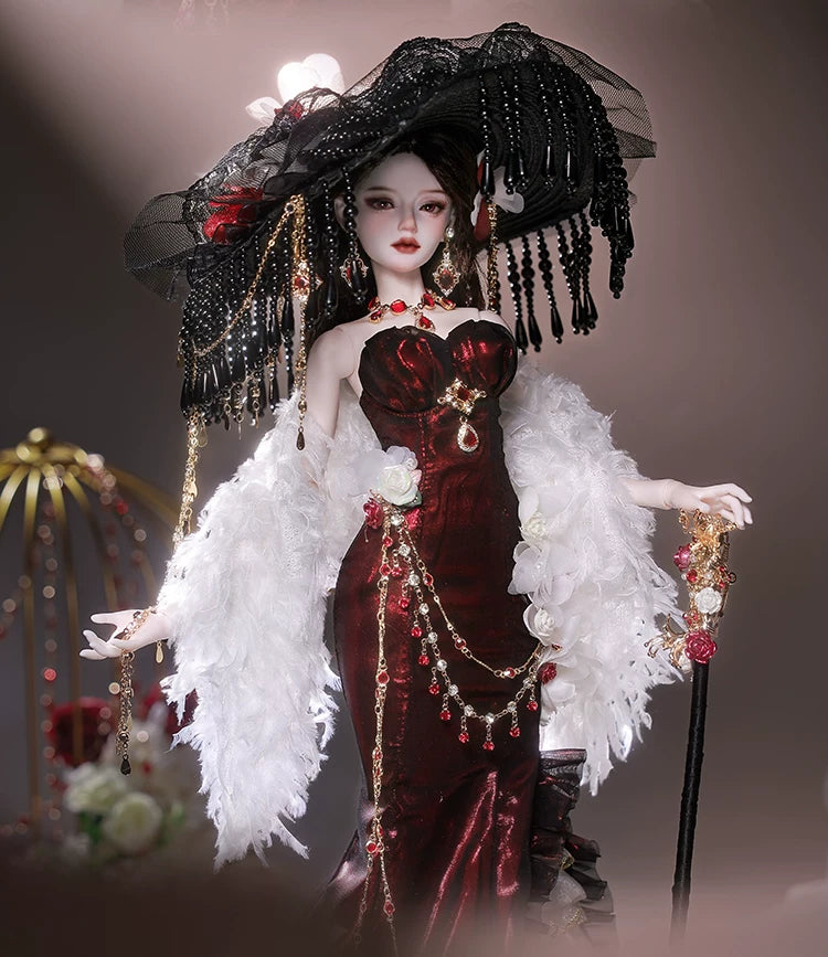 Official 1/4 BJD Doll Delphine - Mermaid Tail Evening Gown & Handmade Ball-Jointed Doll