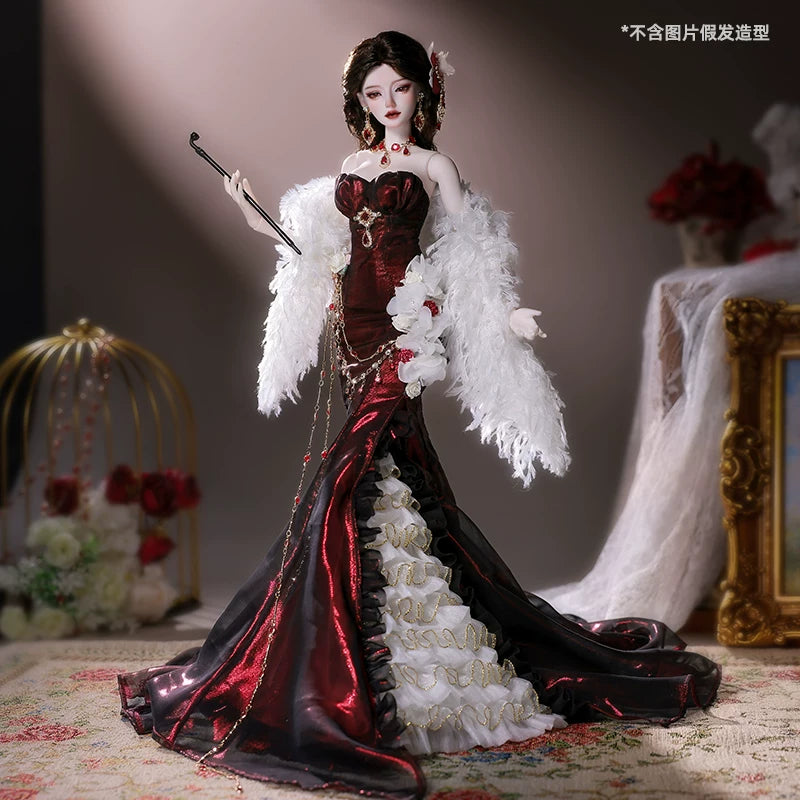 Official 1/4 BJD Doll Delphine - Mermaid Tail Evening Gown & Handmade Ball-Jointed Doll