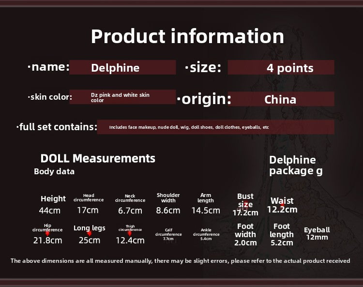 Official 1/4 BJD Doll Delphine - Mermaid Tail Evening Gown & Handmade Ball-Jointed Doll