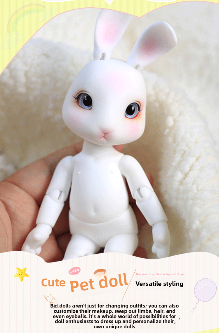 Boneca BJD Coelho Piposdoll Rooney 1/8 Vesta - Boneca de Juntas Esféricas Artesanal Feita à Mão com Frete DHL Grátis Personalizado