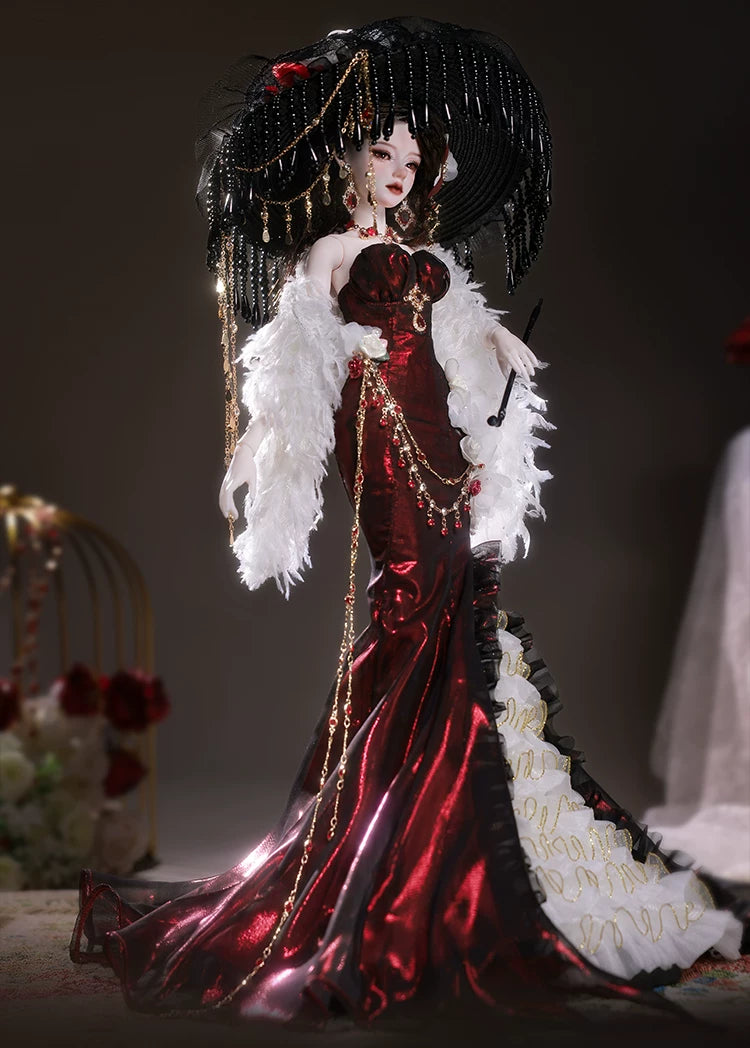 Official 1/4 BJD Doll Delphine - Mermaid Tail Evening Gown & Handmade Ball-Jointed Doll