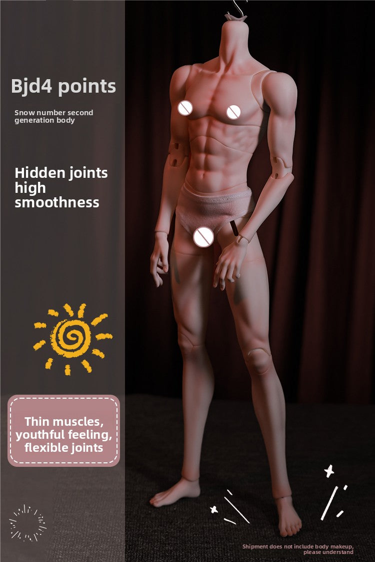 1/4 Scale Xue Er II Male BJD Body | Articulated Resin Muscle Teen Doll (With Hands)