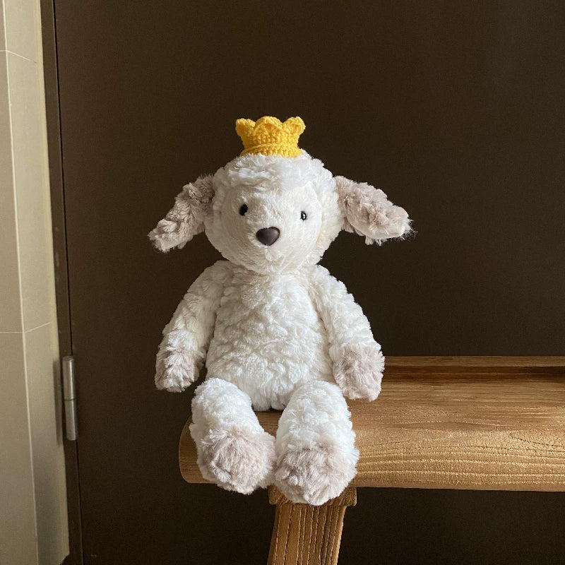 Cute Rainbow Party Sheep Plush | Soft Stuffed Animal with Handmade Rainbow Hat | 19cm & 35cm Sizes