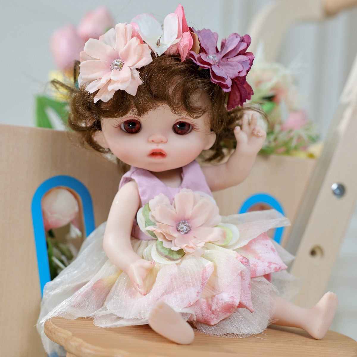 10" Reborn Baby Doll - Soft Vinyl Realistic Newborn Doll with Purple Acrylic Eyes | Hand-Flocked Hair | Gift Boxed