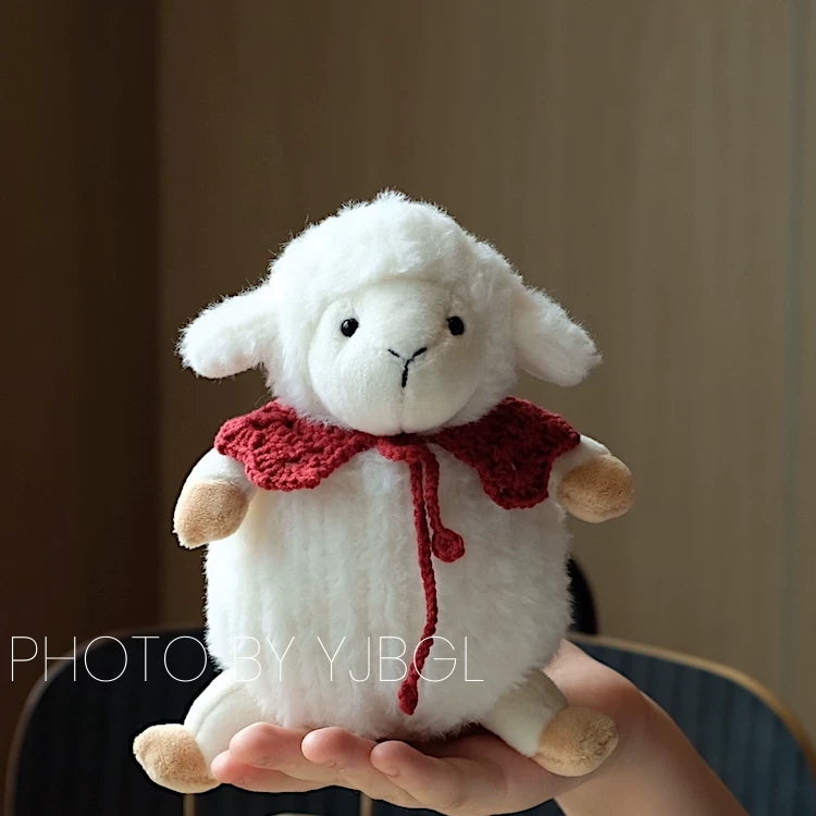 Cute Rainbow Party Sheep Plush | Soft Stuffed Animal with Handmade Rainbow Hat | 19cm & 35cm Sizes