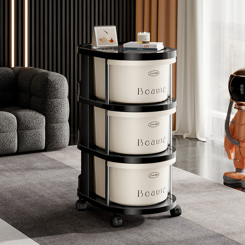 Vesta Rotating Rolling Storage Cart - Mobile Multi-Tier Organizer for Kitchen, Bedroom & Bathroom