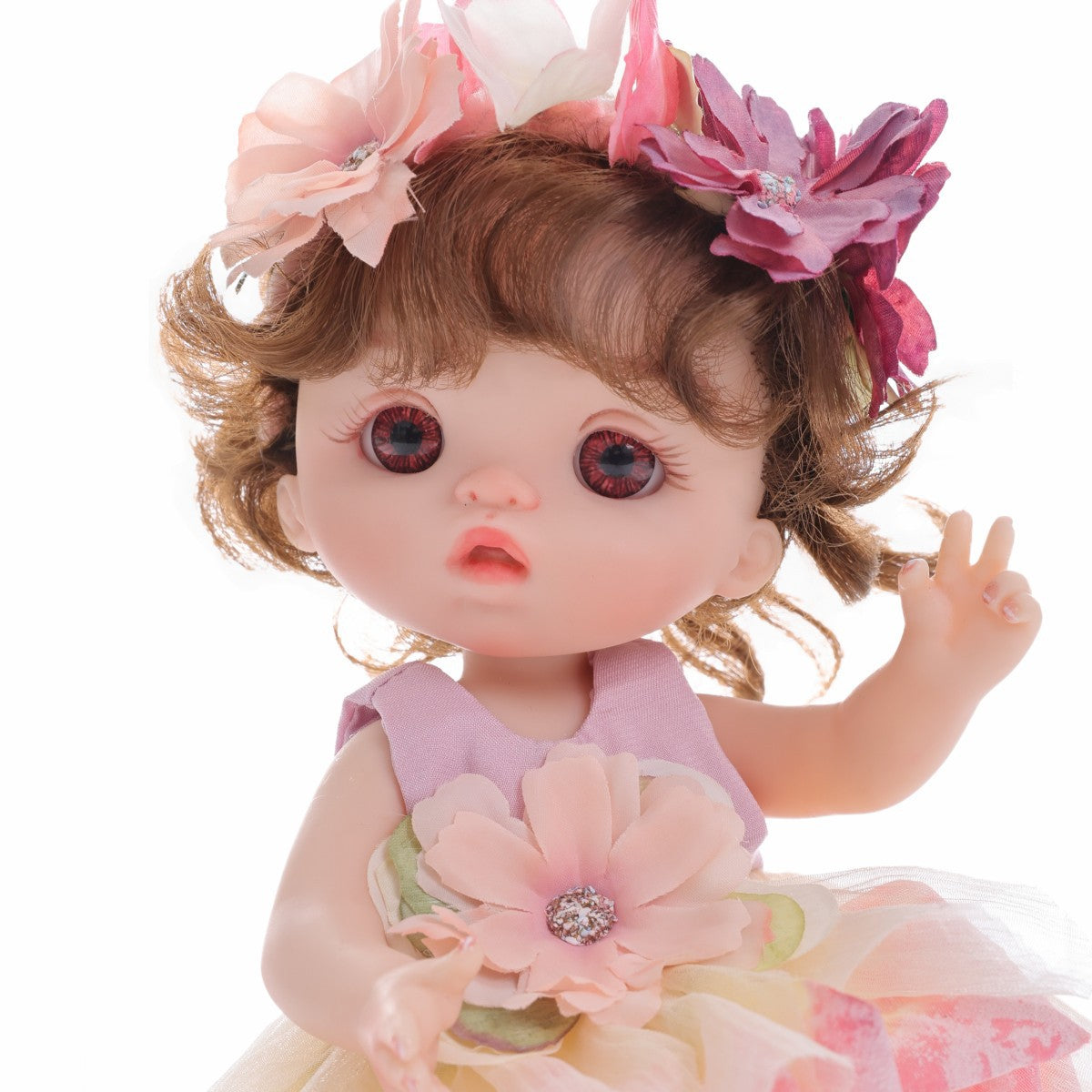 10" Reborn Baby Doll - Soft Vinyl Realistic Newborn Doll with Purple Acrylic Eyes | Hand-Flocked Hair | Gift Boxed