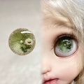 Handmade Realistic BJD Resin Eyes | Soft Ceramic Texture Green 10mm-16mm for Dolls