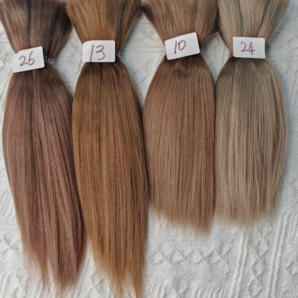 Premium Combed Straight Mohair for BJD Dolls | Khaki Series - Silky & Natural (15cm/20cm/25cm)